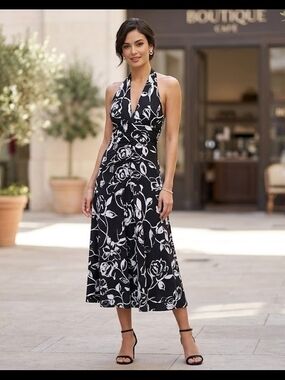 black house white market dresses White House Black Market Silk Floral Strapless Dress 0
